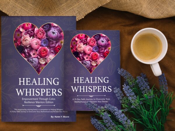 Healing Whispers book bundle - faith-based healing journey and coloring book for overcoming toxic motherhood